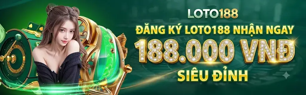 Banner chính thức nhà cái Loto188 lô đề xổ số online uy tín
